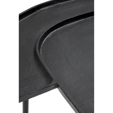Orsina Simbolo Black Nickel Abstract Metal Side Table | Modern Frame