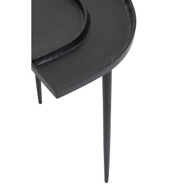 Orsina Simbolo Black Nickel Abstract Metal Side Table | Modern Frame