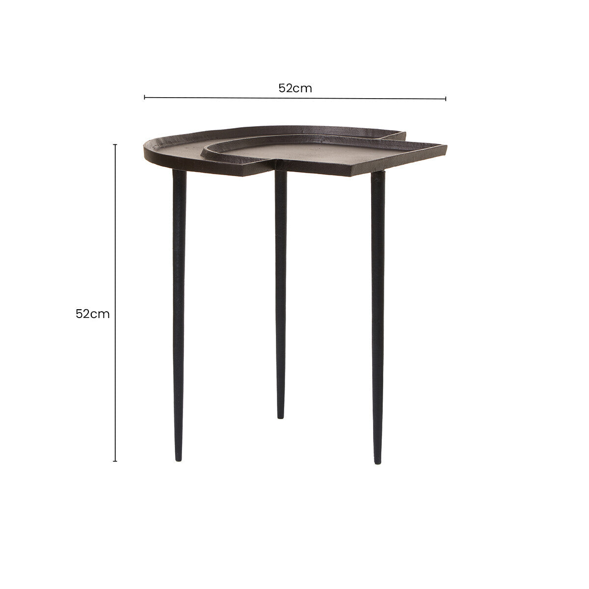 Orsina Simbolo Bronze Abstract Side Table – Modern Aluminium Table