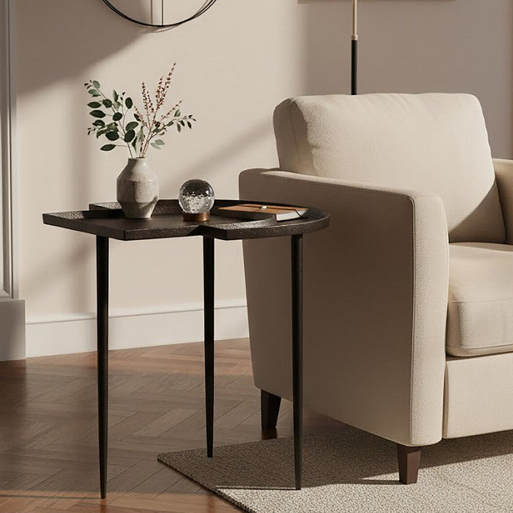 Orsina Simbolo Bronze Abstract Side Table – Modern Aluminium Table