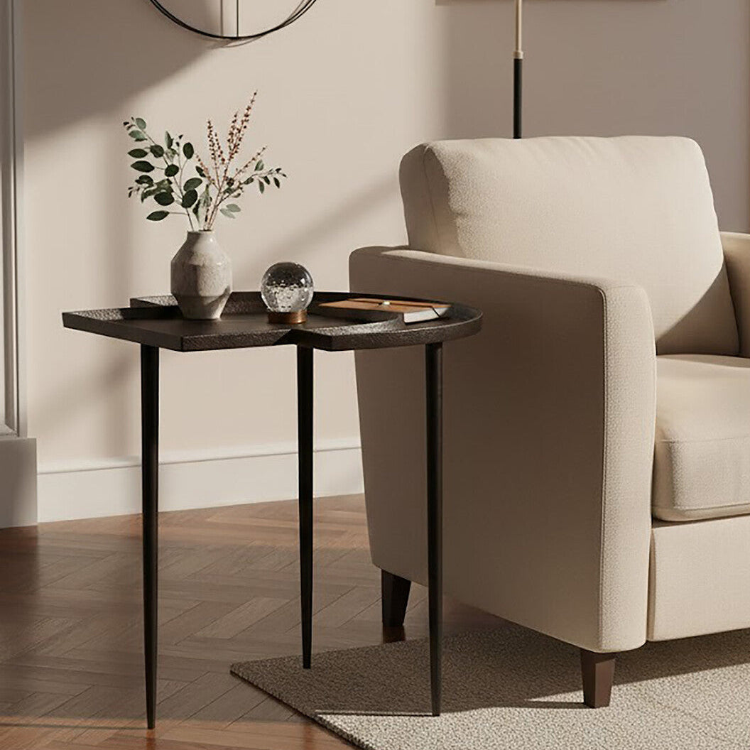 Orsina Simbolo Bronze Abstract Side Table – Modern Aluminium Table