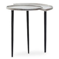 Orsina Simbolo Silver Side Table – Modern Metal Tray Top Accent Table