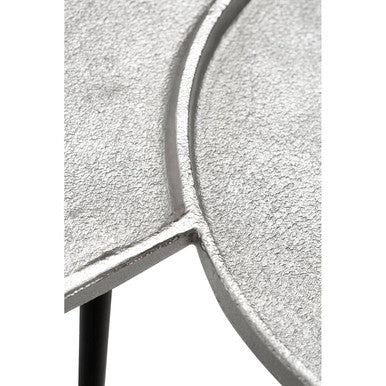 Orsina Simbolo Silver Side Table – Modern Metal Tray Top Accent Table