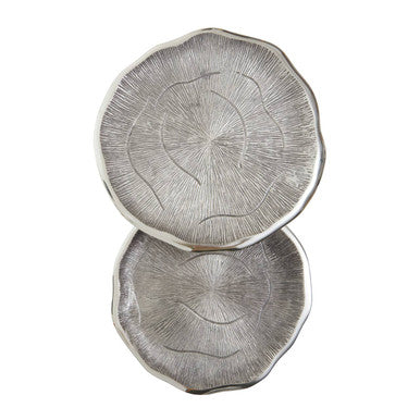 Orsina Silva Nesting Side Tables – Set of 2 Silver Oak & Black
