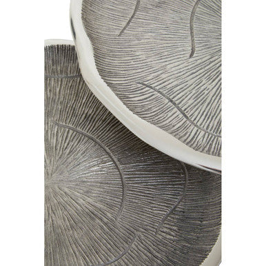 Orsina Silva Nesting Side Tables – Set of 2 Silver Oak & Black