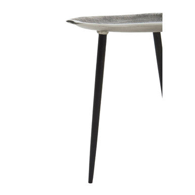 Orsina Silva Nesting Side Tables – Set of 2 Silver Oak & Black