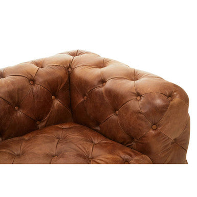 Orsina Hoxton Brown Leather Right Arm Modern Chesterfield Modular Sofa