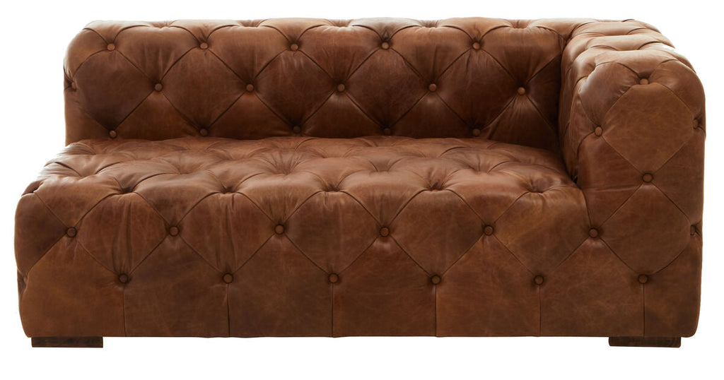 Orsina Hoxton Brown Leather Right Arm Modern Chesterfield Modular Sofa