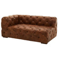 Orsina Hoxton Brown Leather Left Arm Modern Chesterfield Sofa