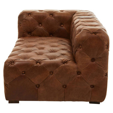 Orsina Hoxton Brown Leather Left Arm Modern Chesterfield Sofa
