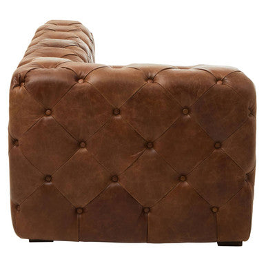 Orsina Hoxton Brown Leather Left Arm Modern Chesterfield Sofa
