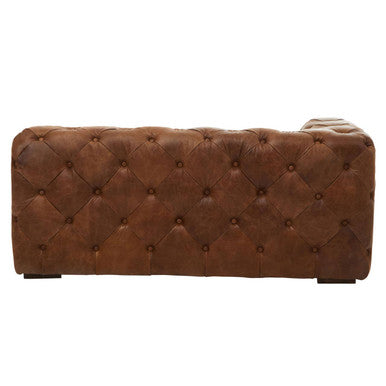 Orsina Hoxton Brown Leather Left Arm Modern Chesterfield Sofa