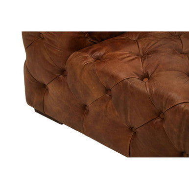 Orsina Hoxton Brown Leather Left Arm Modern Chesterfield Sofa