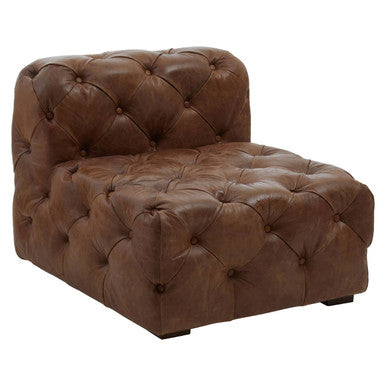 Orsina Hoxton Brown Leather Modern Chesterfield Modular Sofa Chair