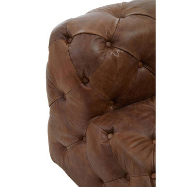 Orsina Hoxton Brown Leather Modern Chesterfield Modular Sofa Chair