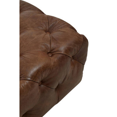 Orsina Hoxton Brown Leather Modern Chesterfield Modular Sofa Chair