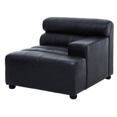 Orsina King Right Arm Modular Sofa – Antique Black Leather