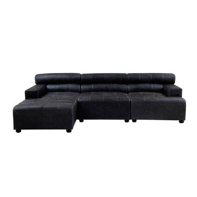 Orsina King Right Arm Modular Sofa – Antique Black Leather