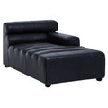 Orsina King Antique Black Leather Modular Right Arm Chaise Sofa