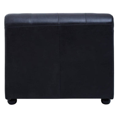 Orsina King Antique Black Leather Modular Right Arm Chaise Sofa
