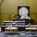 Orsina King Armless Modular Sofa Chair – Antique Black Leather