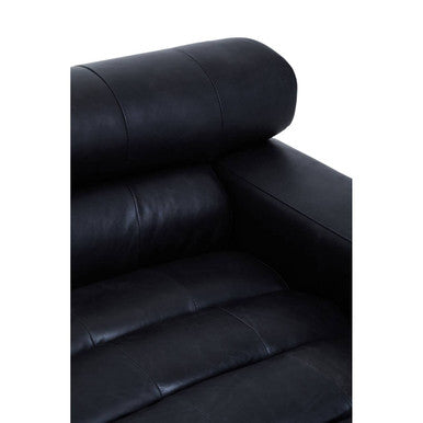Orsina King Antique Black Leather Modular Right Arm Chaise Sofa
