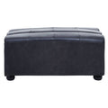Orsina King Antique Black Leather Modular Ottoman | Modern Footstool