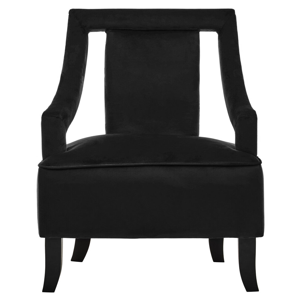 Orsina Faye Black Velvet Accent Chair | Mid-Century Modern Armchair