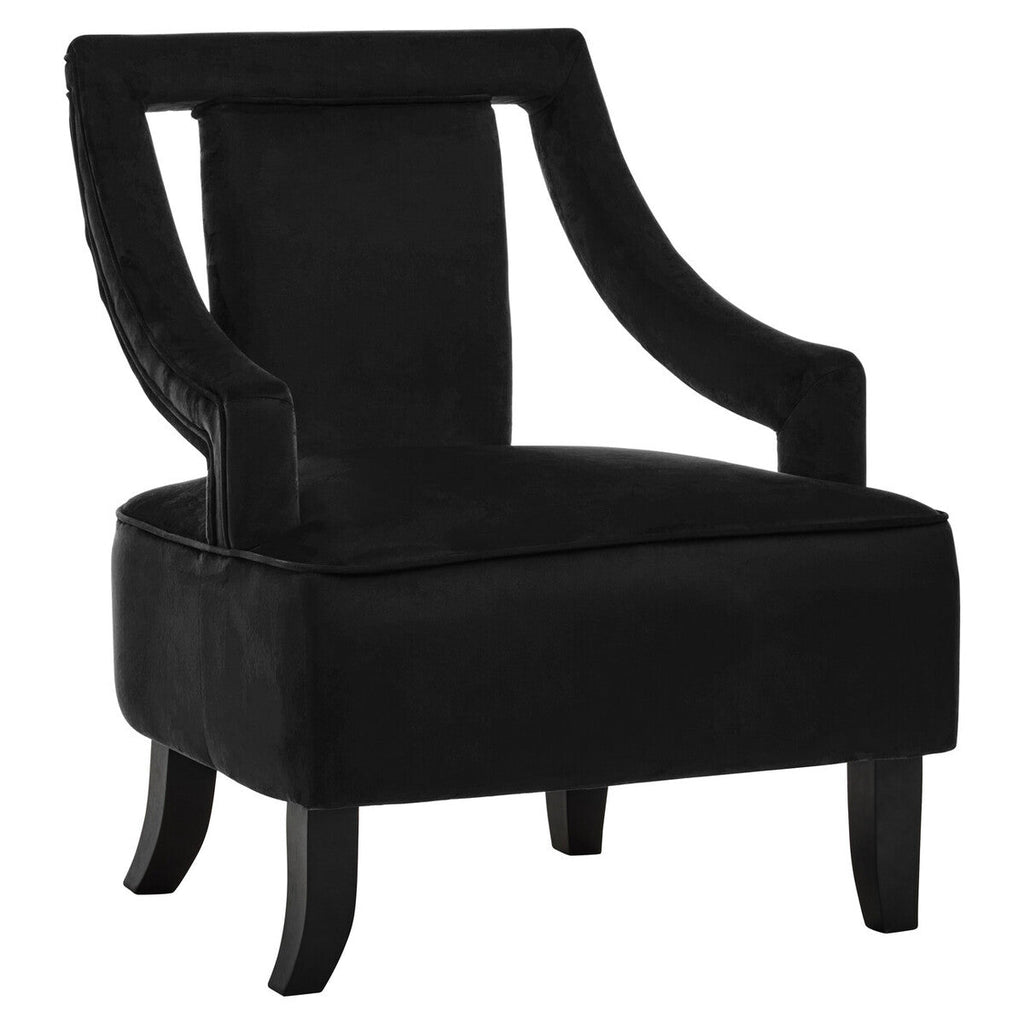 Orsina Faye Black Velvet Accent Chair | Mid-Century Modern Armchair