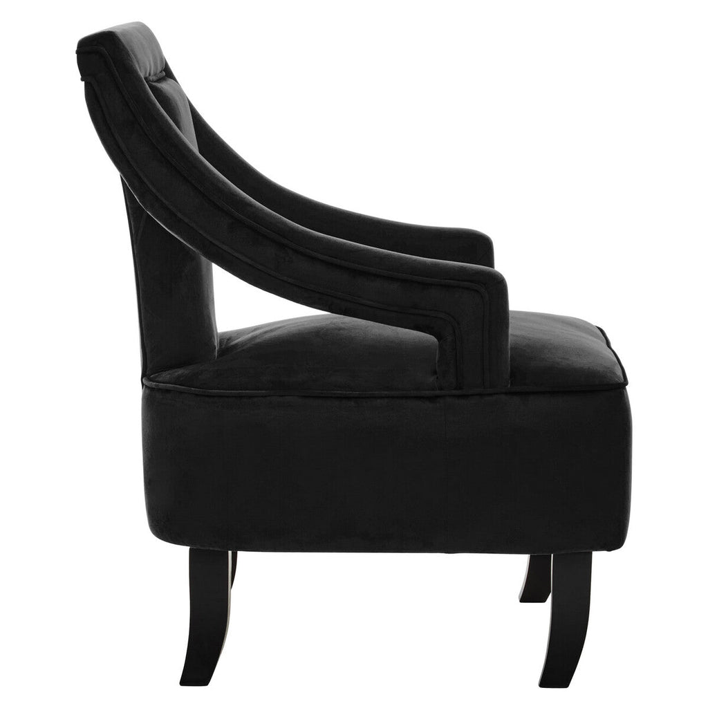 Orsina Faye Black Velvet Accent Chair | Mid-Century Modern Armchair