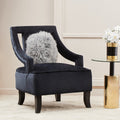 Orsina Faye Black Velvet Accent Chair | Mid-Century Modern Armchair