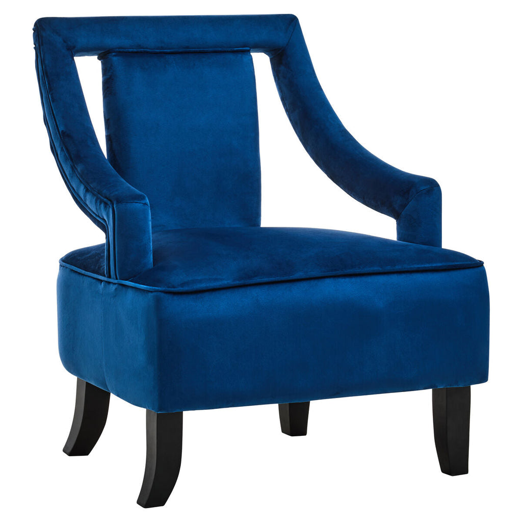 Orsina Faye Midnight Blue Velvet Accent Chair | Modern Lounge Seating