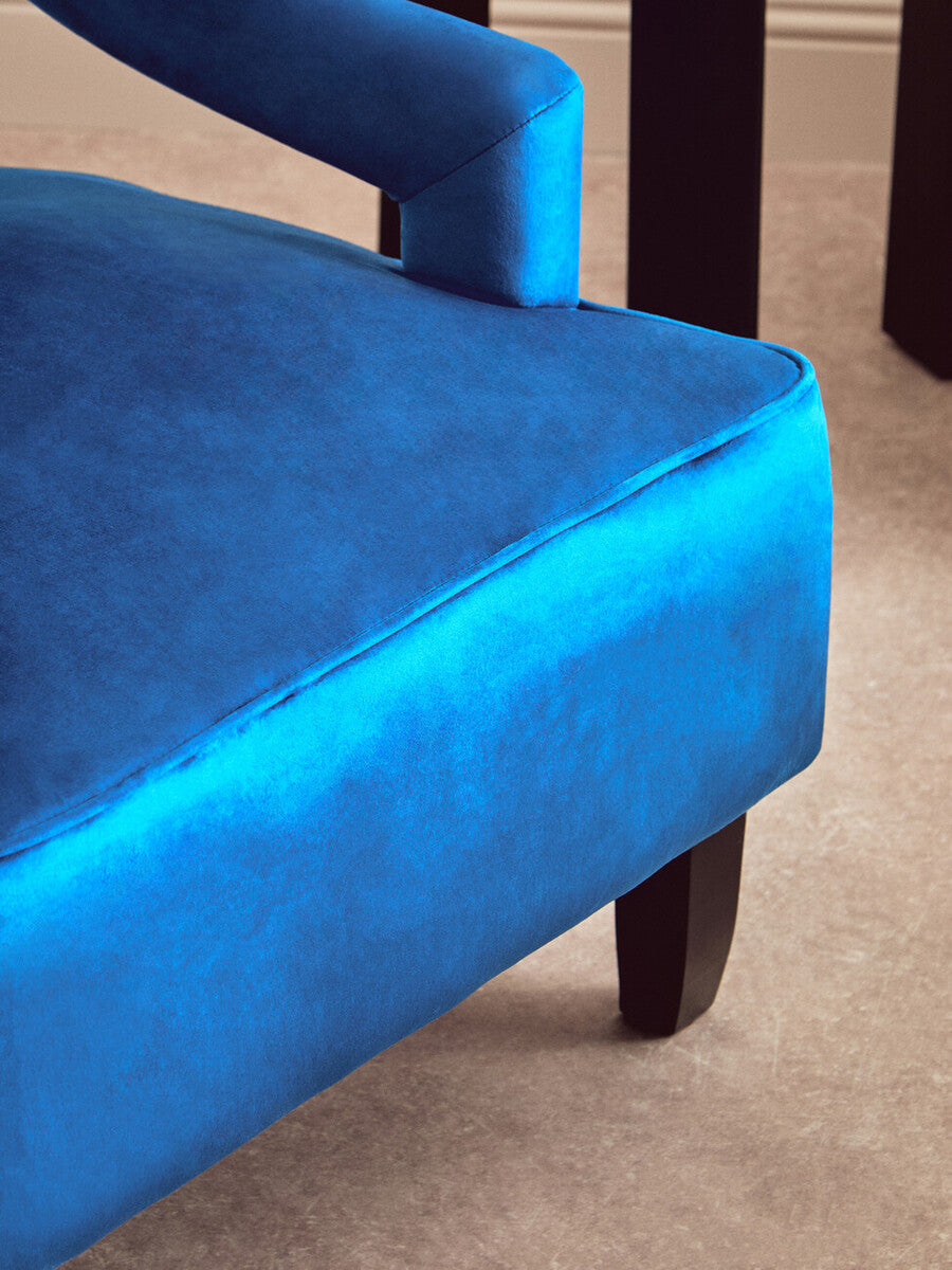 Orsina Faye Midnight Blue Velvet Accent Chair | Modern Lounge Seating