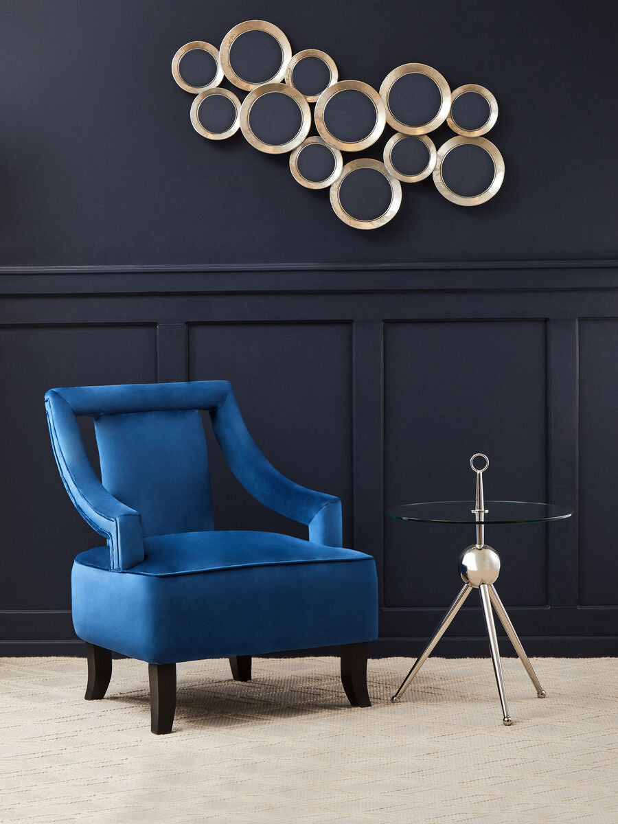 Orsina Faye Midnight Blue Velvet Accent Chair | Modern Lounge Seating