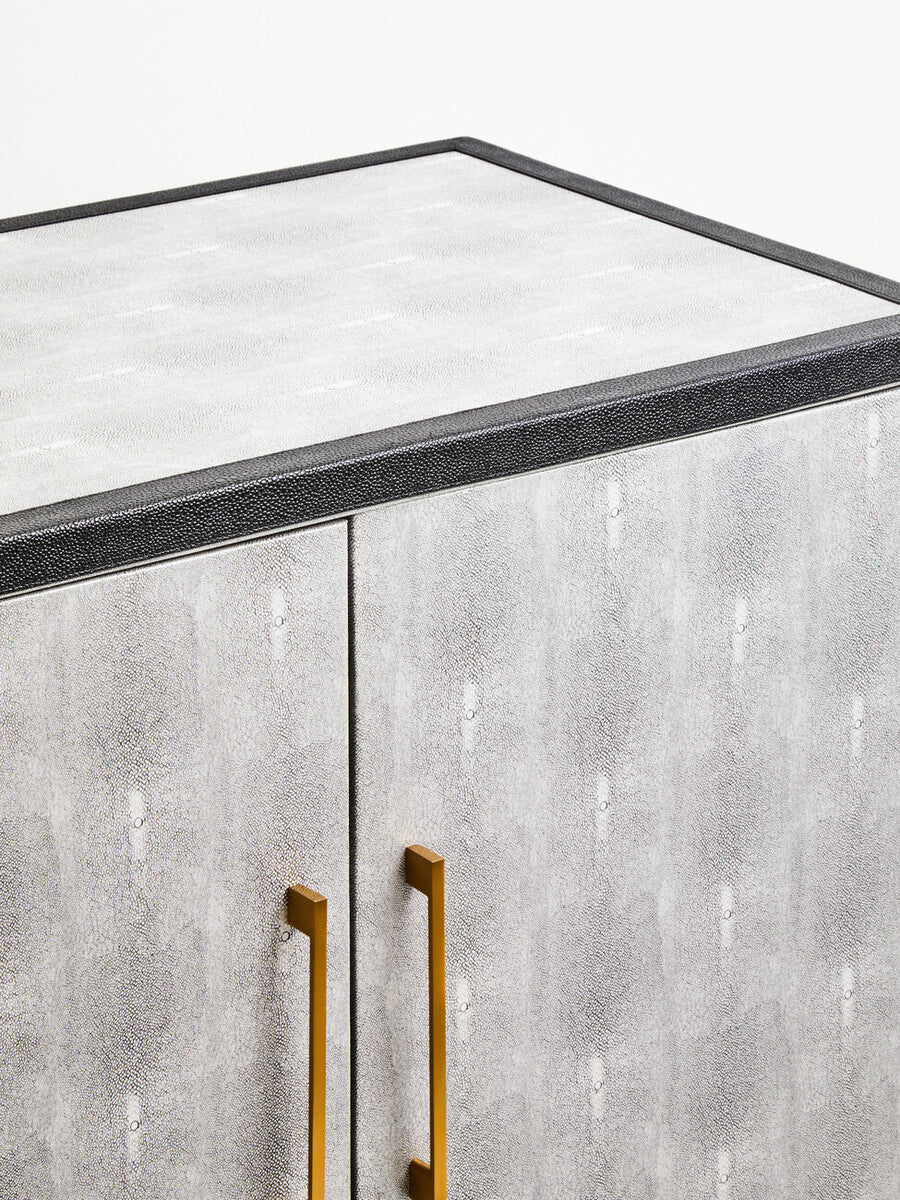 Orsina Cadiz Grey Shagreen Sideboard – 4-Door Storage Credenza