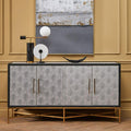 Orsina Cadiz Grey Shagreen Sideboard – 4-Door Storage Credenza