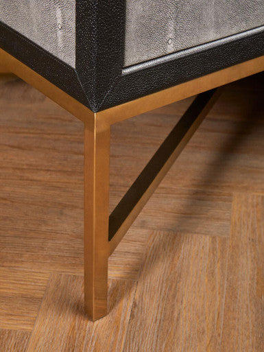 Orsina Cadiz Grey Shagreen Sideboard – 4-Door Storage Credenza