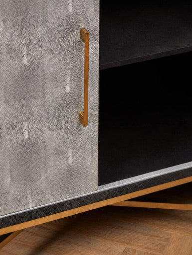 Orsina Cadiz Grey Shagreen Sideboard – 4-Door Storage Credenza