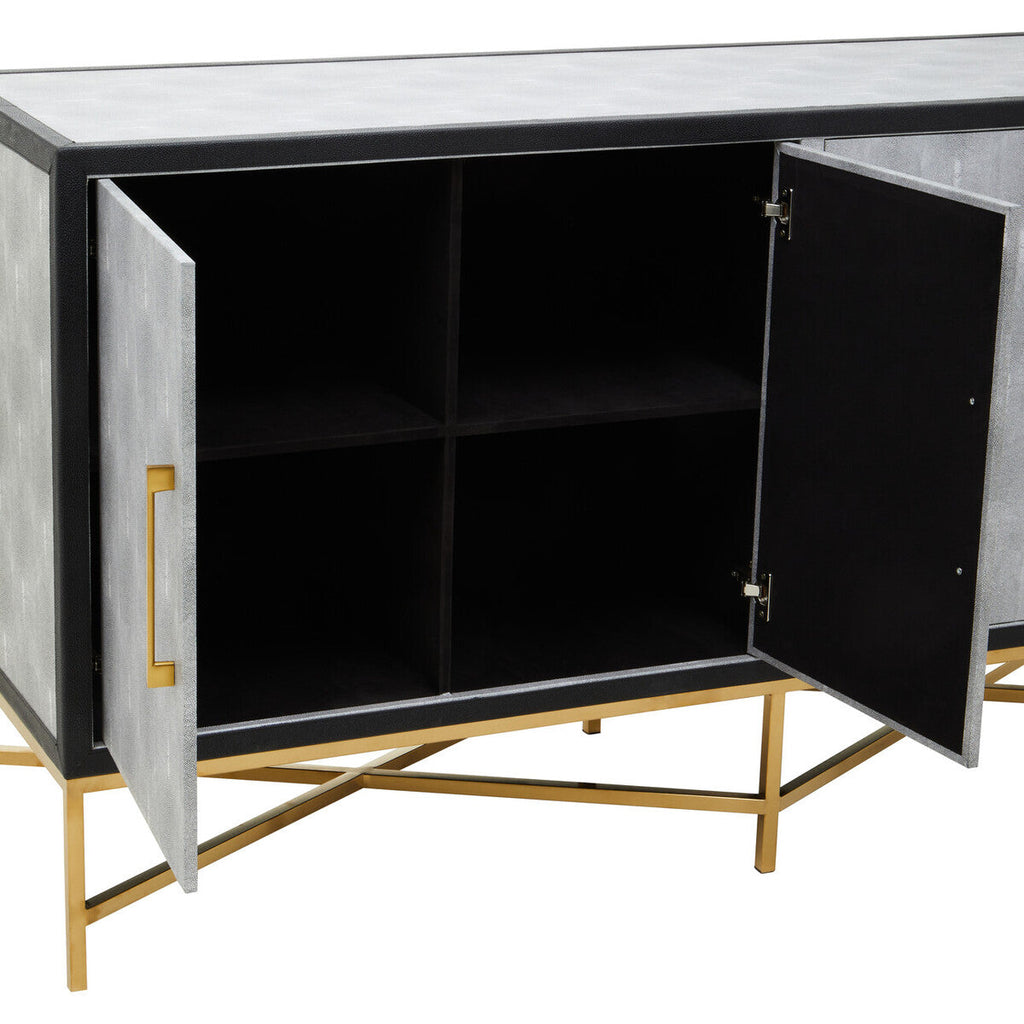 Orsina Cadiz Grey Shagreen Sideboard – 4-Door Storage Credenza