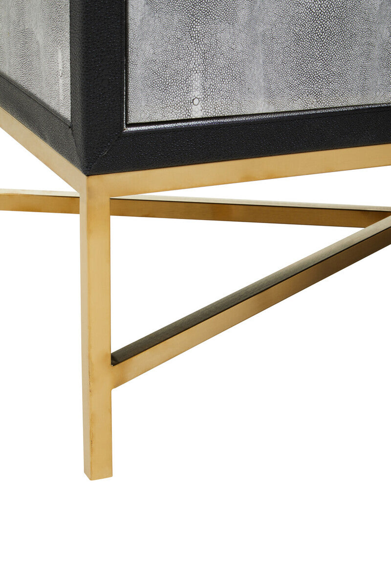 Orsina Cadiz Grey Shagreen Sideboard – 4-Door Storage Credenza