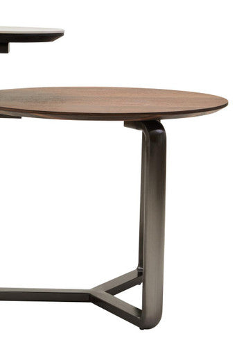 Orsina Imperia Round 2-Tier Coffee Table – Marble & Eucalyptus