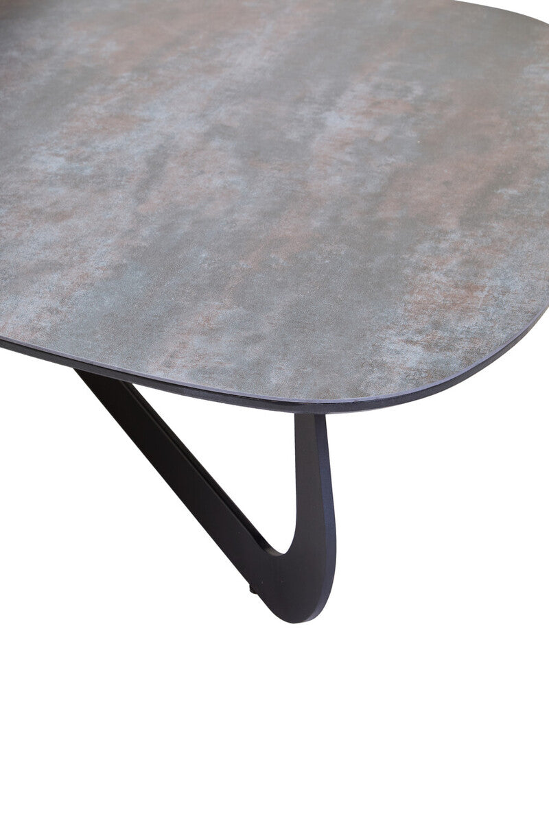 Orsina Imperia 2-Tier Asymmetrical Coffee Table | Grey & White Ceramic