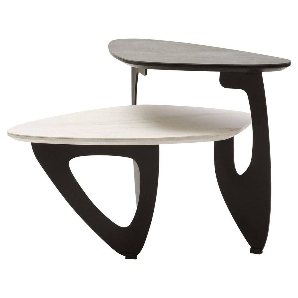 Orsina Imperia 2-Tier Asymmetrical Ceramic Coffee Table – Grey/White