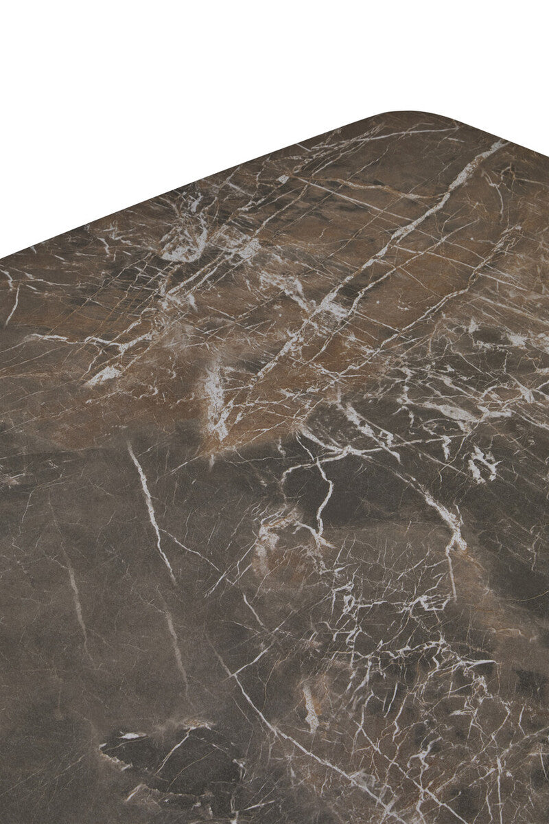 Orsina Imperia Grey Marble Effect Ceramic Coffee Table with Shelf