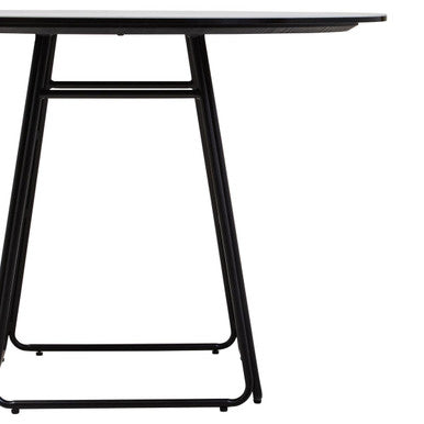 Orsina Imperia Round White Ceramic Marble Dining Table | Black Metal Base