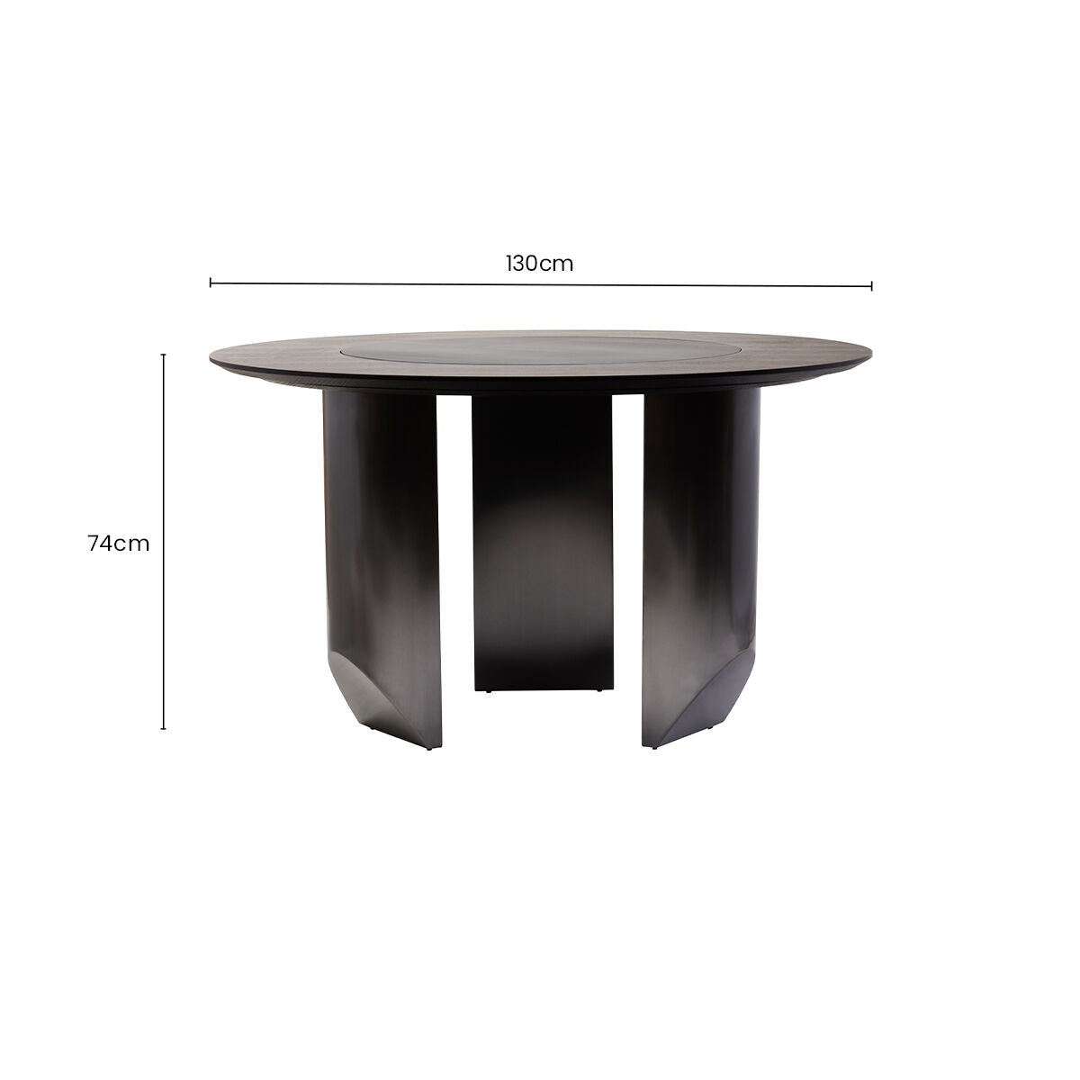 Orsina Imperia Round Dining Table | Eucalyptus Veneer & Lazy Susan