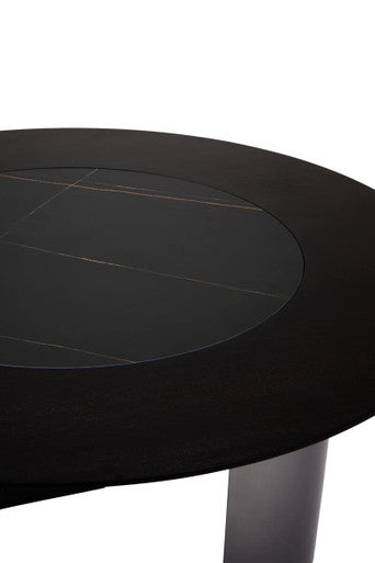 Orsina Imperia Round Dining Table | Eucalyptus Veneer & Lazy Susan