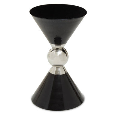 Orsina Jaipur Geometric Side Table – Black & Silver Stainless Steel