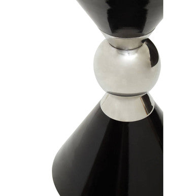 Orsina Jaipur Geometric Side Table – Black & Silver Stainless Steel