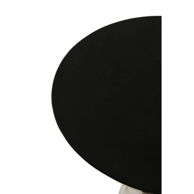 Orsina Jaipur Geometric Side Table – Black & Silver Stainless Steel